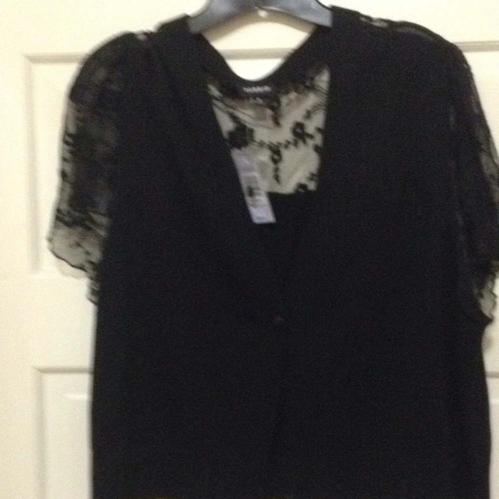 Beautiful Black Cotton and Lace Shrug